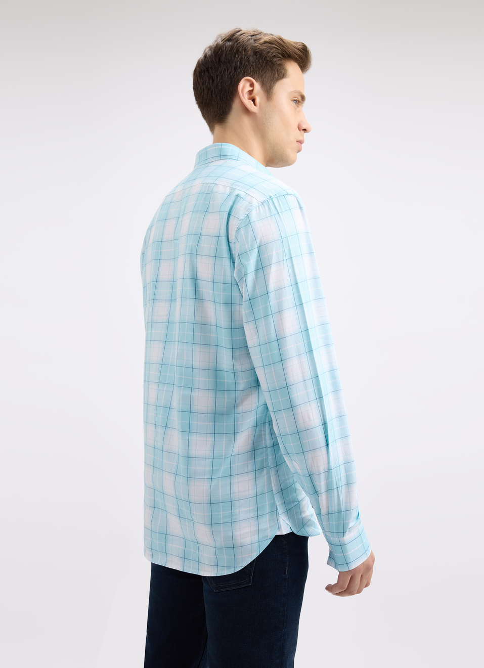 Men Blue Minimal Full Sleeve Shirt, , large image number 2