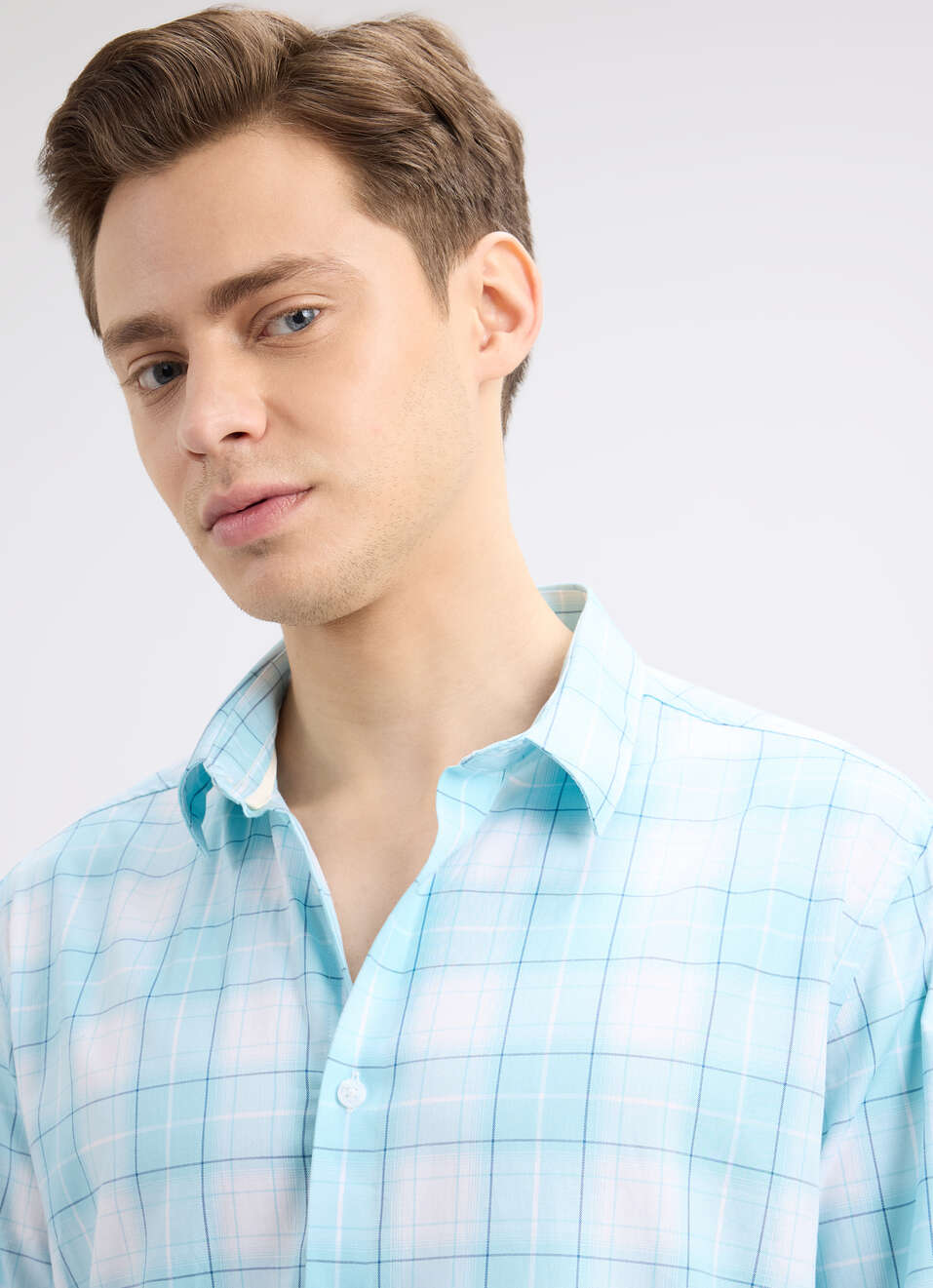 Men Blue Minimal Full Sleeve Shirt, , large image number 4