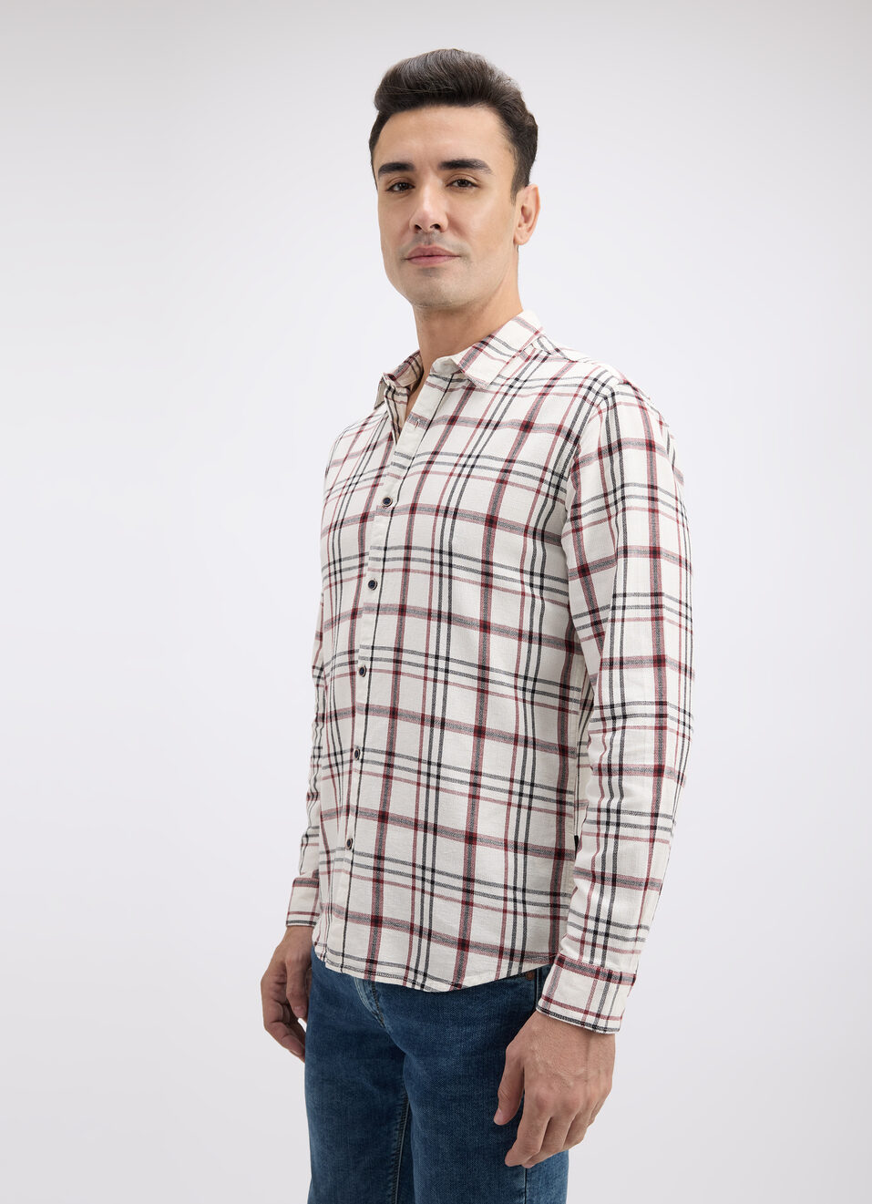 Men Maroon Check Full Sleeve Shirt, , large image number 3