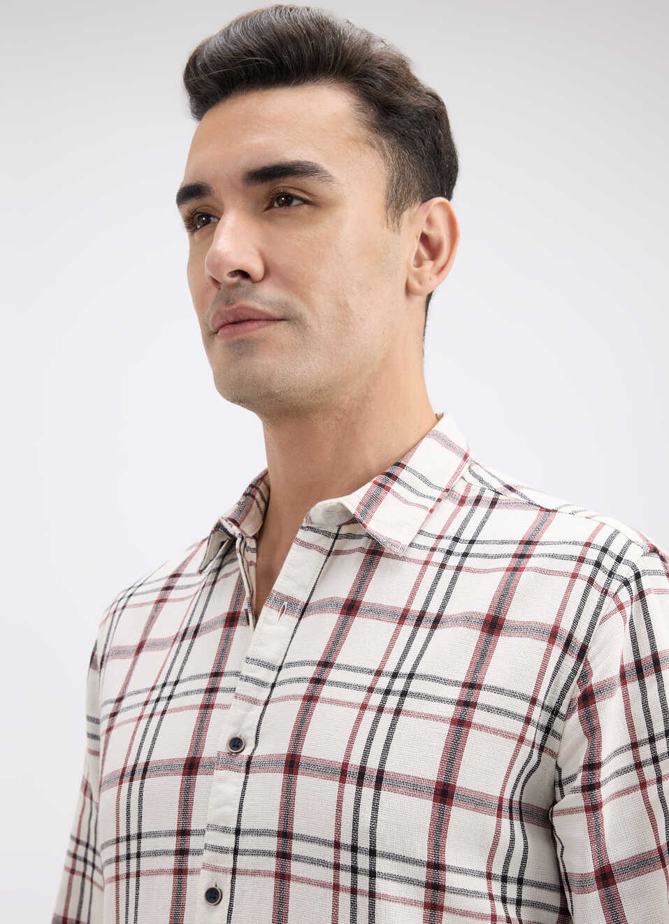 Men Maroon Check Full Sleeve Shirt, , large image number 4