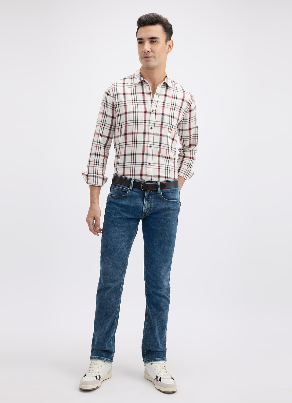 Men Maroon Check Full Sleeve Shirt, , large image number 5