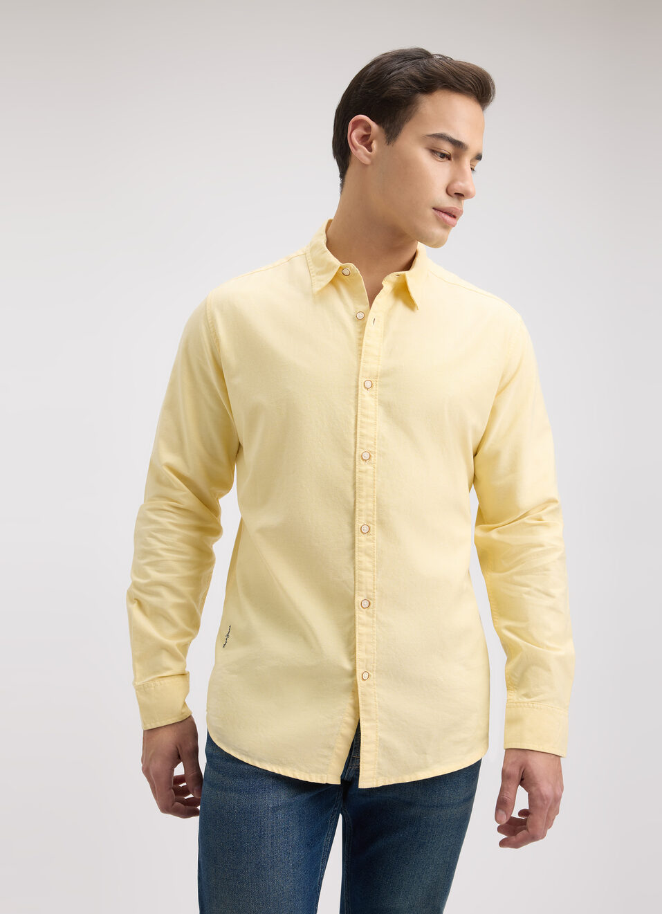 Men Yellow Full Sleeve Shirt, , large image number 1