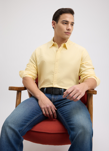 Men Yellow Full Sleeve Shirt