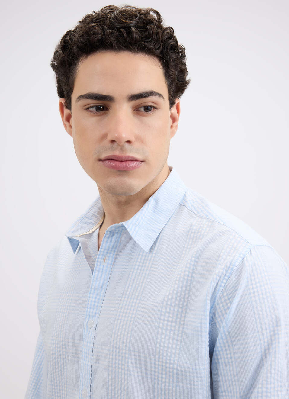 Men Blue Check Full Sleeve Shirt, , large image number 4