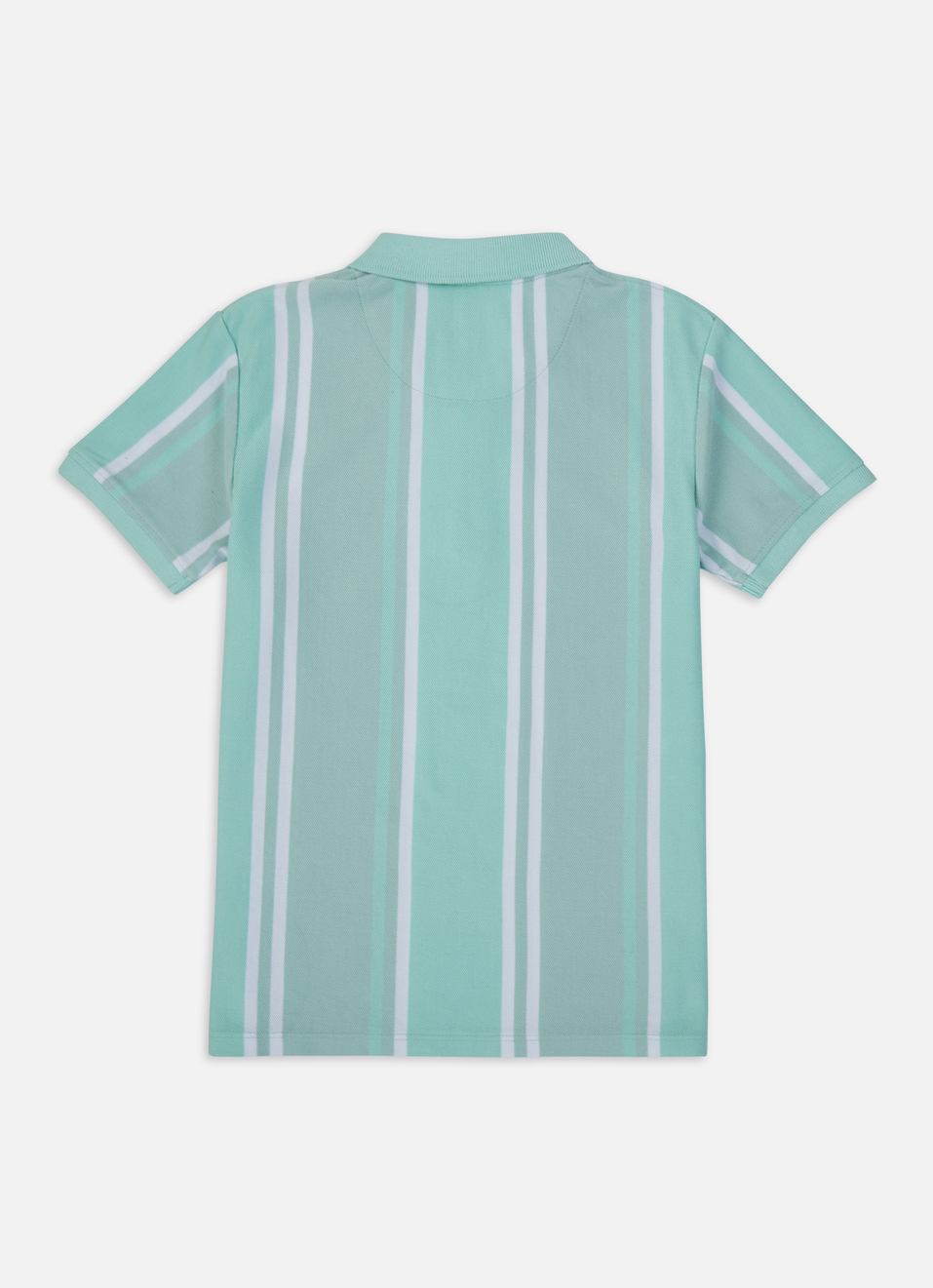 Boys Green Engineered Vertical Stripe Polo, , large image number 1