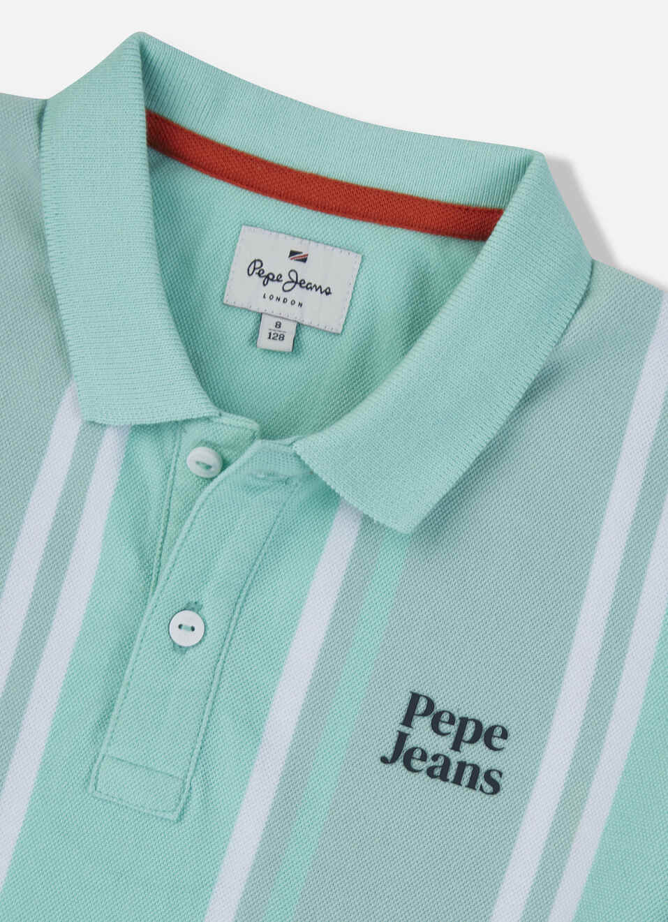 Boys Green Engineered Vertical Stripe Polo, , large image number 2