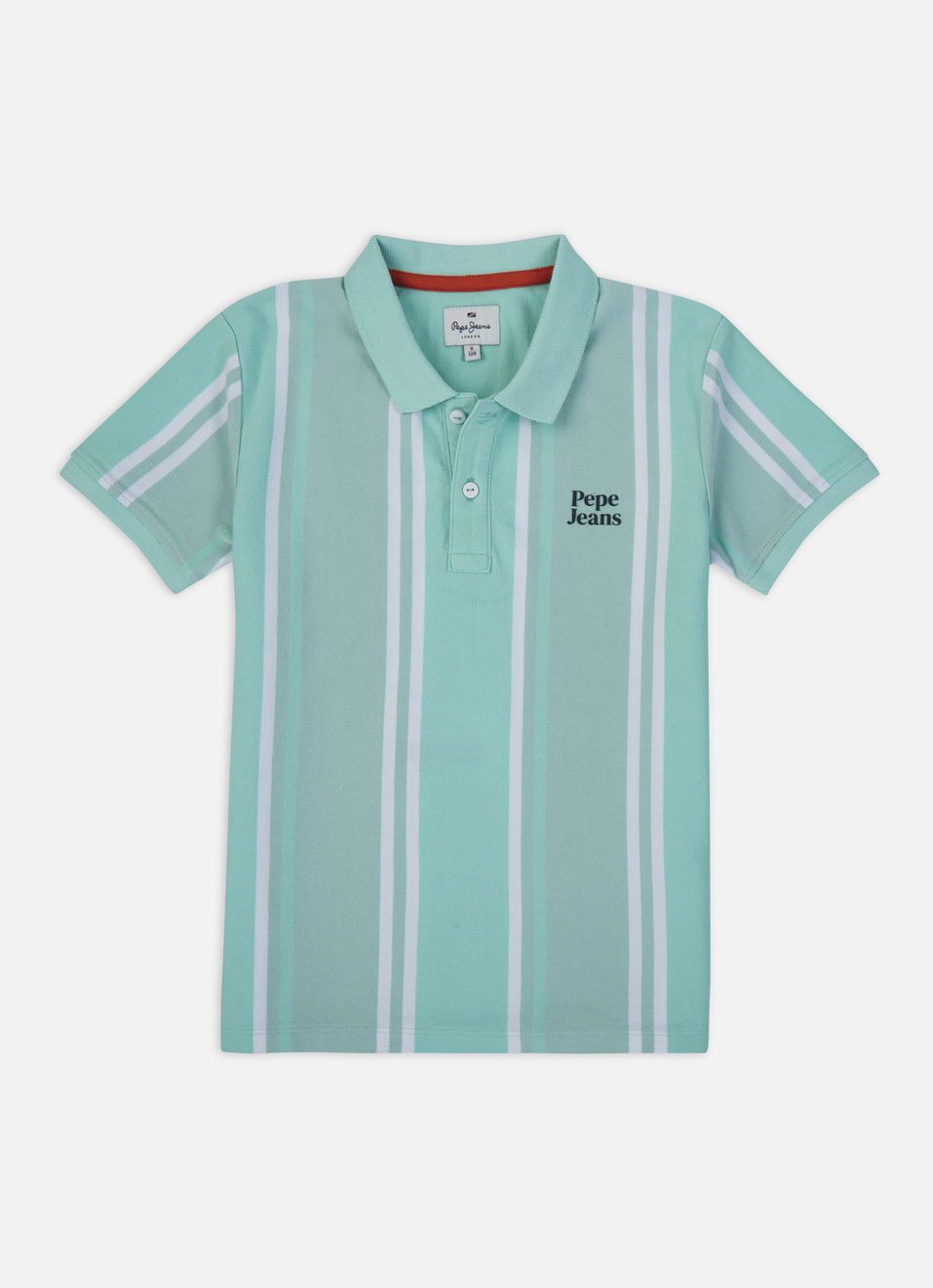 Boys Green Engineered Vertical Stripe Polo, , large image number 0