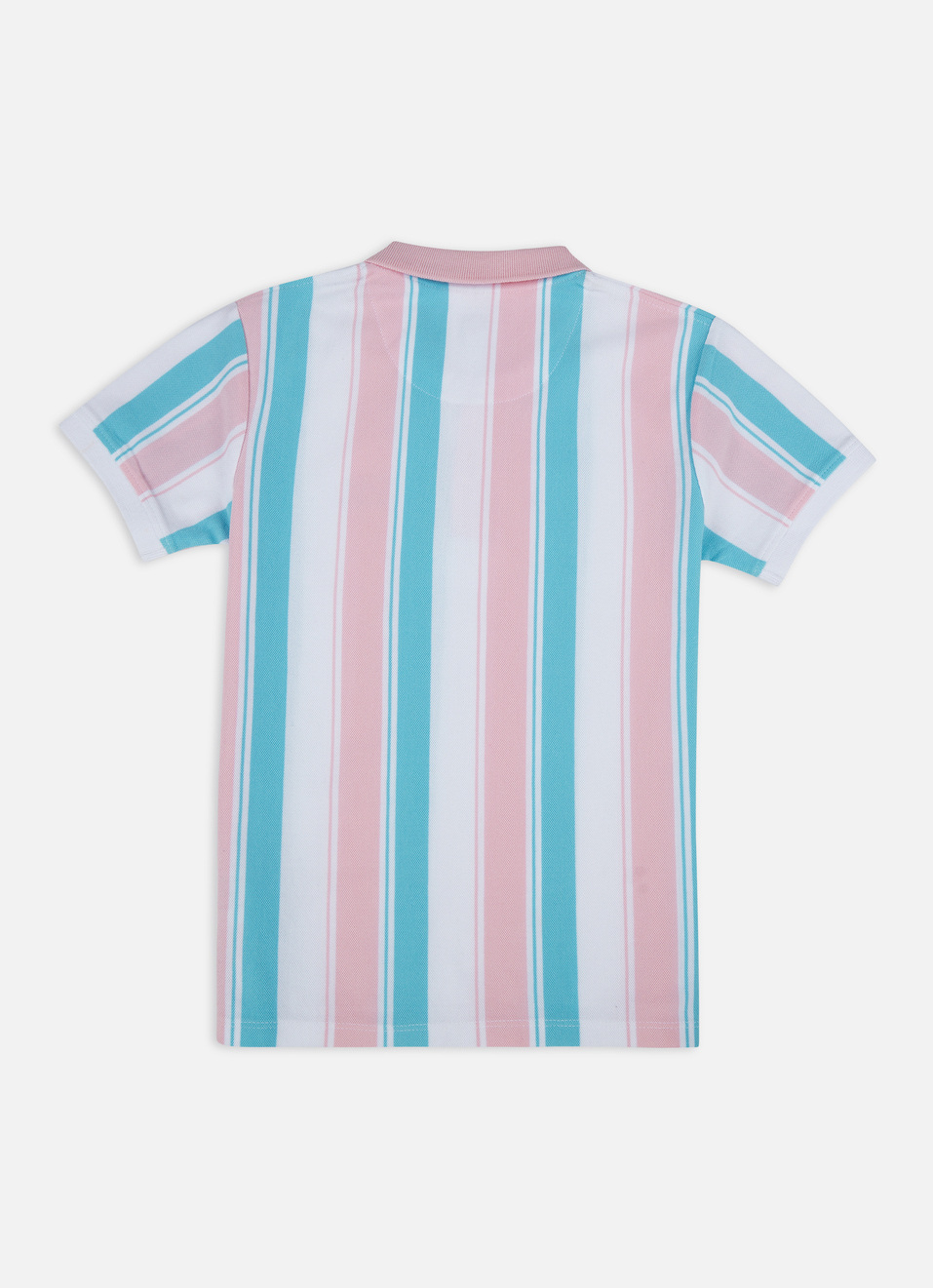 Boys Pink Engineered Vertical Stripe Polo, , large image number 1