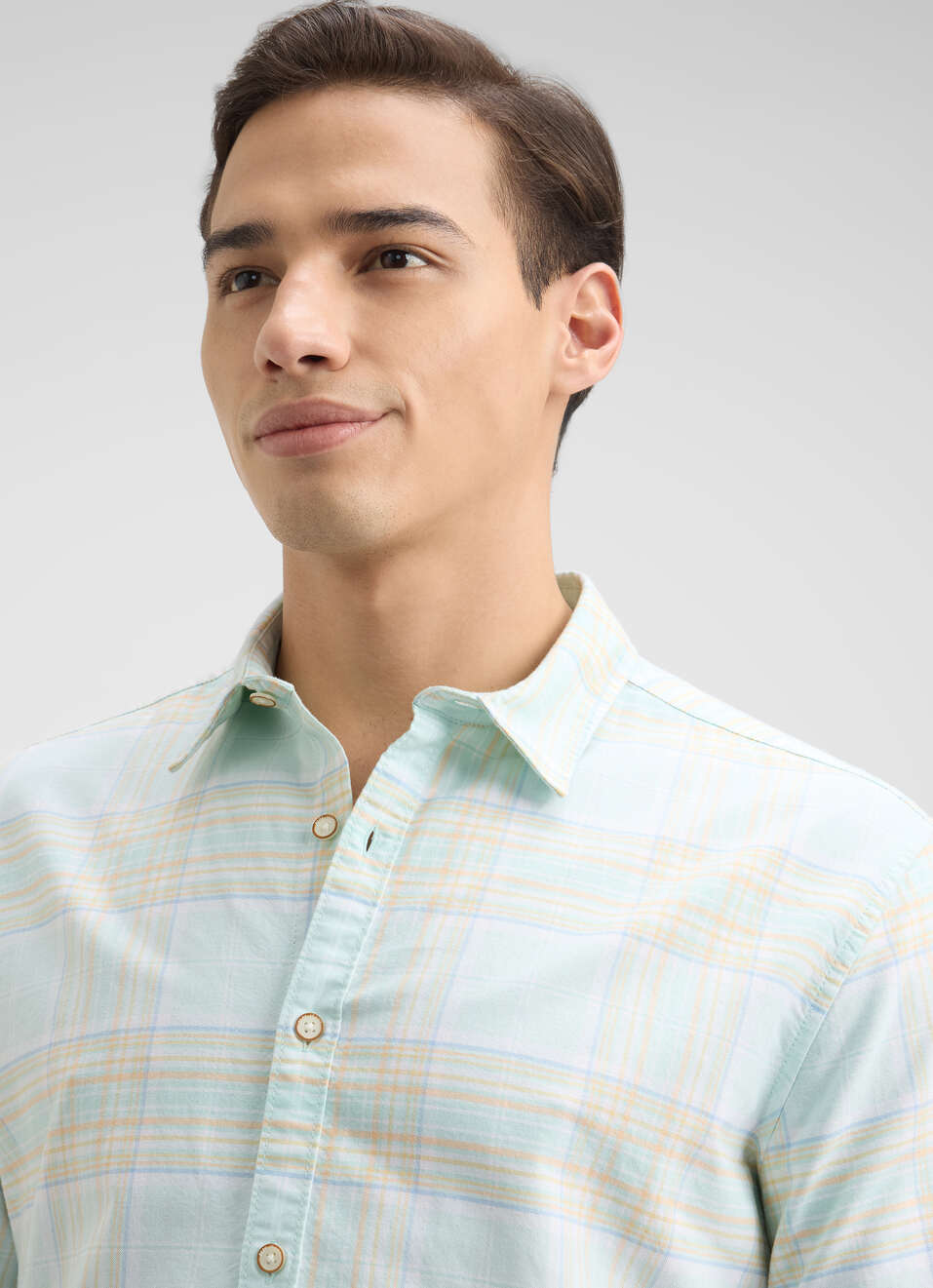 Men Green Oxford Check Full Sleeve Shirt, , large image number 3