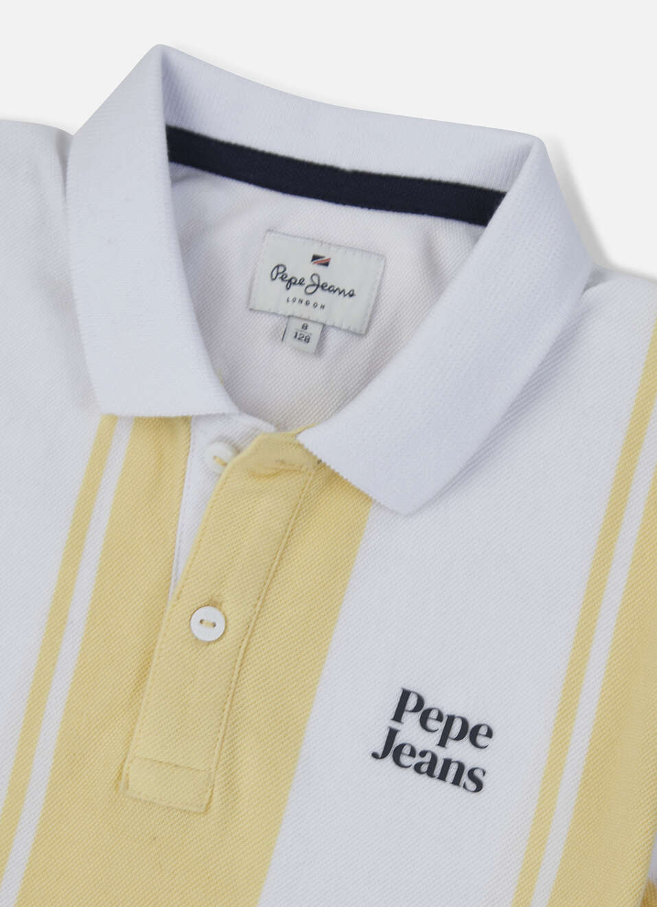 Boys Yellow Engineered Vertical Stripe Polo, , large image number 2