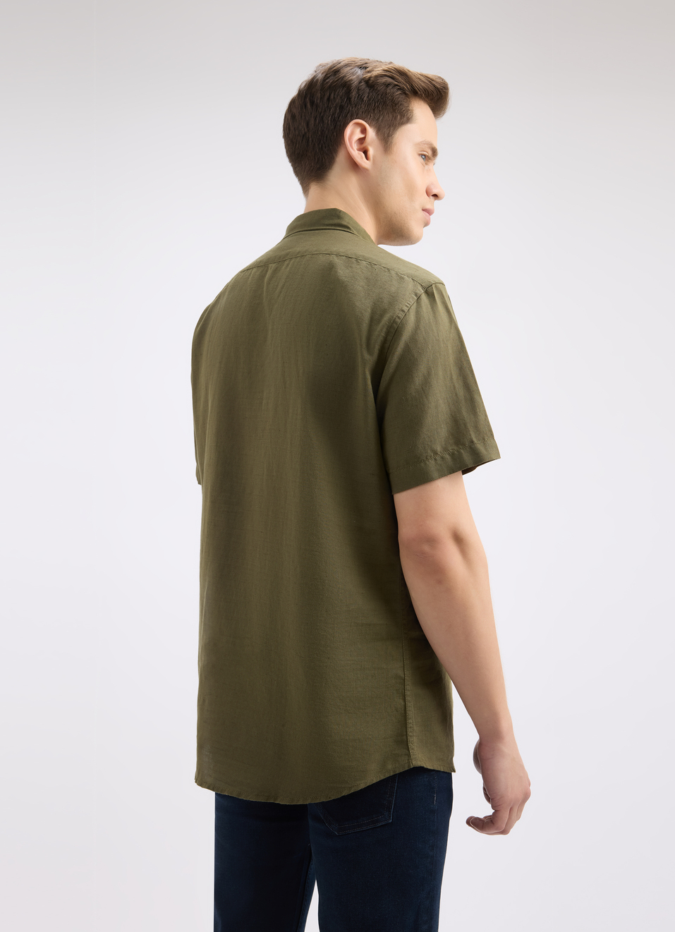 Men Green Short Sleeve Shirt, , large image number 2