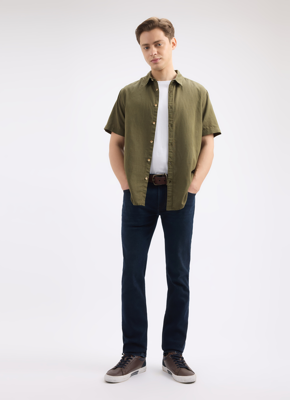 Men Green Short Sleeve Shirt, , large image number 5