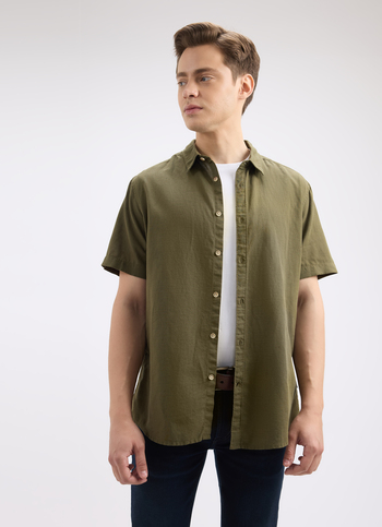 Men Green Short Sleeve Shirt