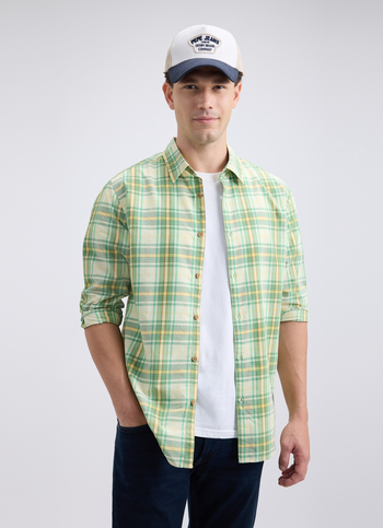 Men Green Check Full Sleeve Shirt