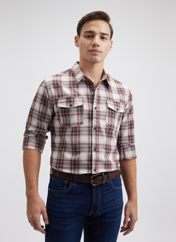 Men Red Check Full Sleeve Shirt