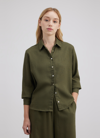 Women Green Full Sleeve Shirt