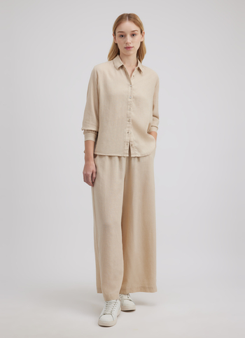 Women Beige Full Sleeve Shirt