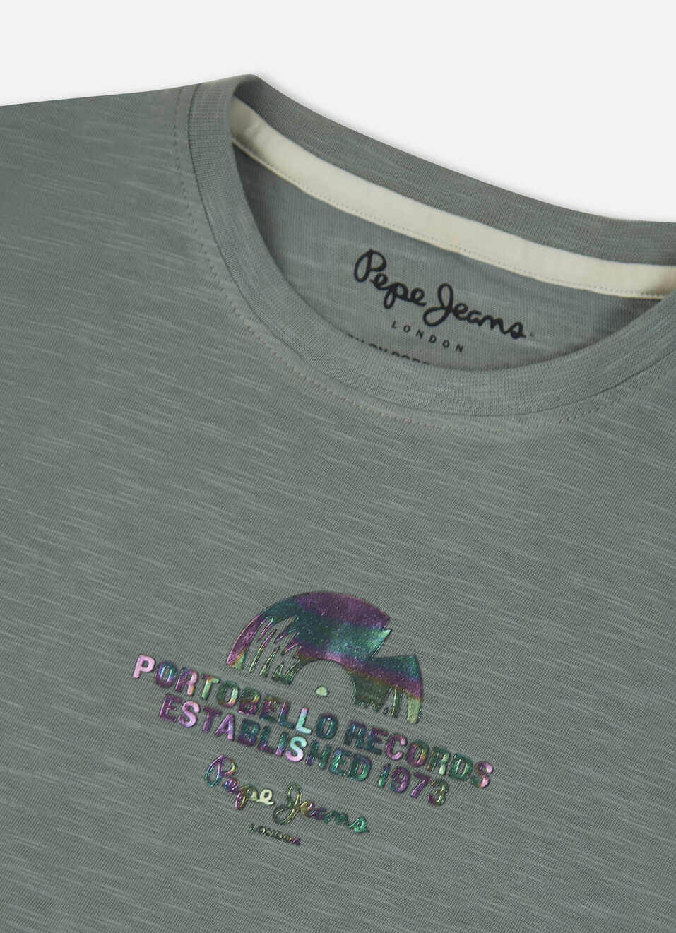 Boys Olive Back Print Short Sleeve T-shirt, , large image number 2