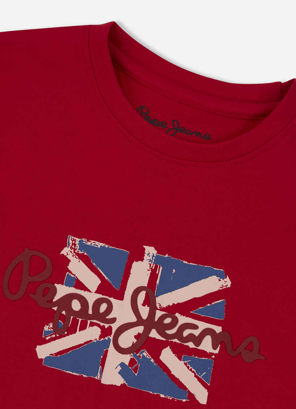 Boys Red Union Jack Print Short Sleeve T-shirt, , large image number 2