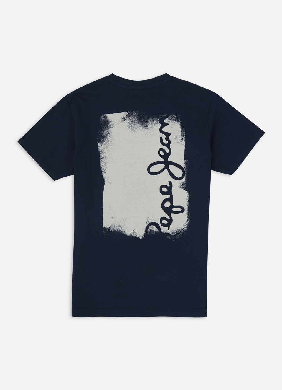Boys Navy Back Print Short Sleeve T-shirt, , large image number 1