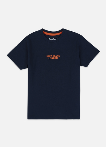 Boys Navy Back Print Short Sleeve T-shirt
