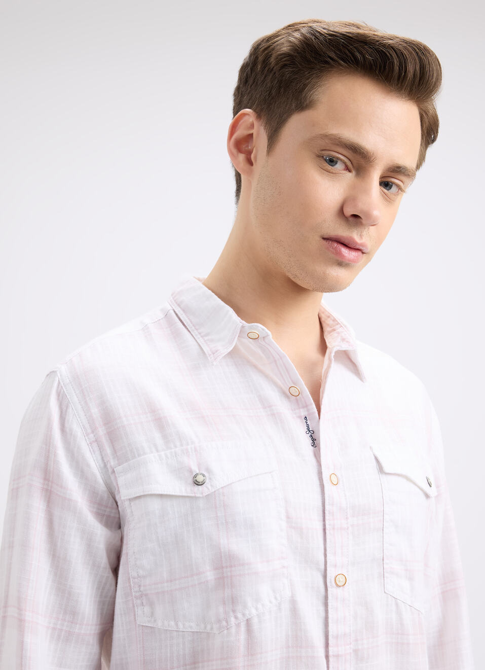 Men White Check Full Sleeve Shirt, , large image number 4