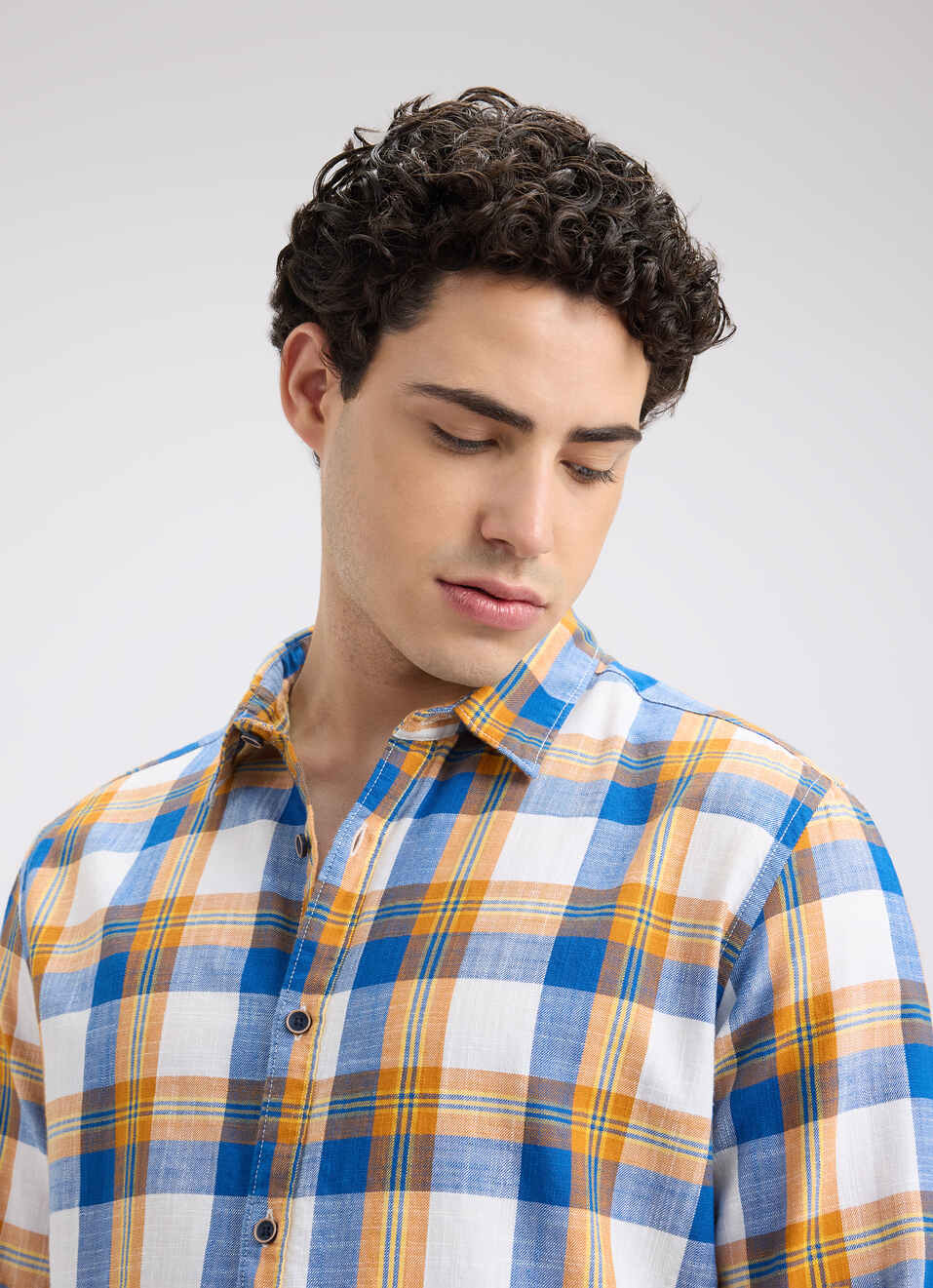 Men Blue Check Full Sleeve Shirt, , large image number 4