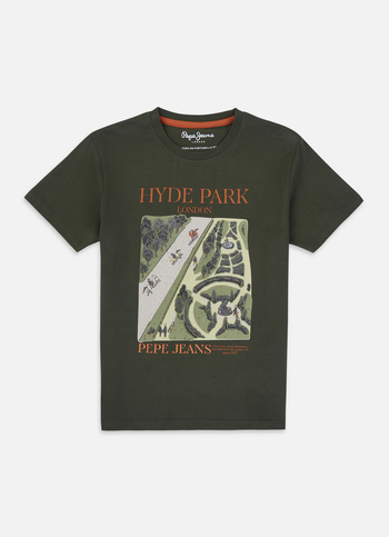 Boys Green Graphic Print Short Sleeve T-shirt