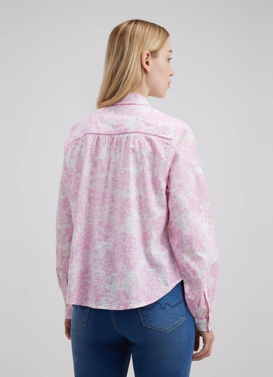 Women Pink Floral Print Full Sleeve Shirt, , large image number 2