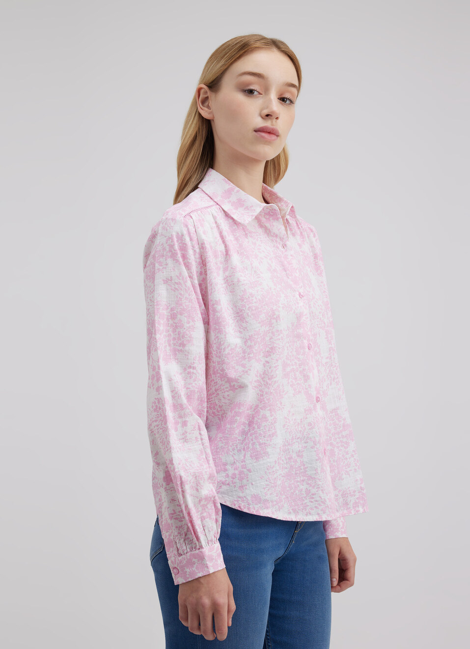 Women Pink Floral Print Full Sleeve Shirt, , large image number 3