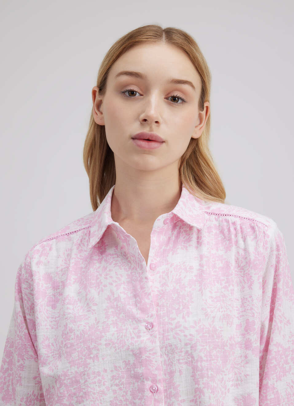 Women Pink Floral Print Full Sleeve Shirt, , large image number 4