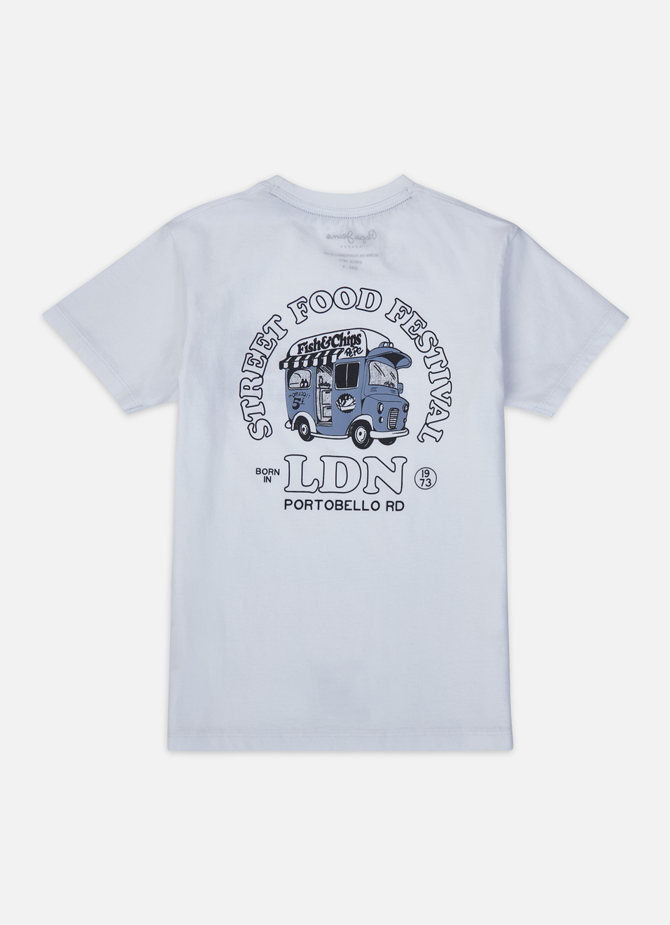 Boys White Back Print Short Sleeve T-shirt, , large image number 1