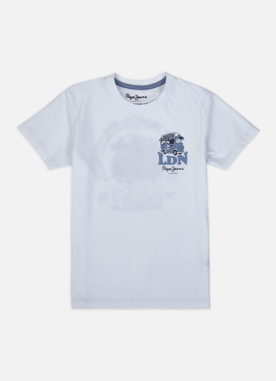 Boys White Back Print Short Sleeve T-shirt, , large image number 0