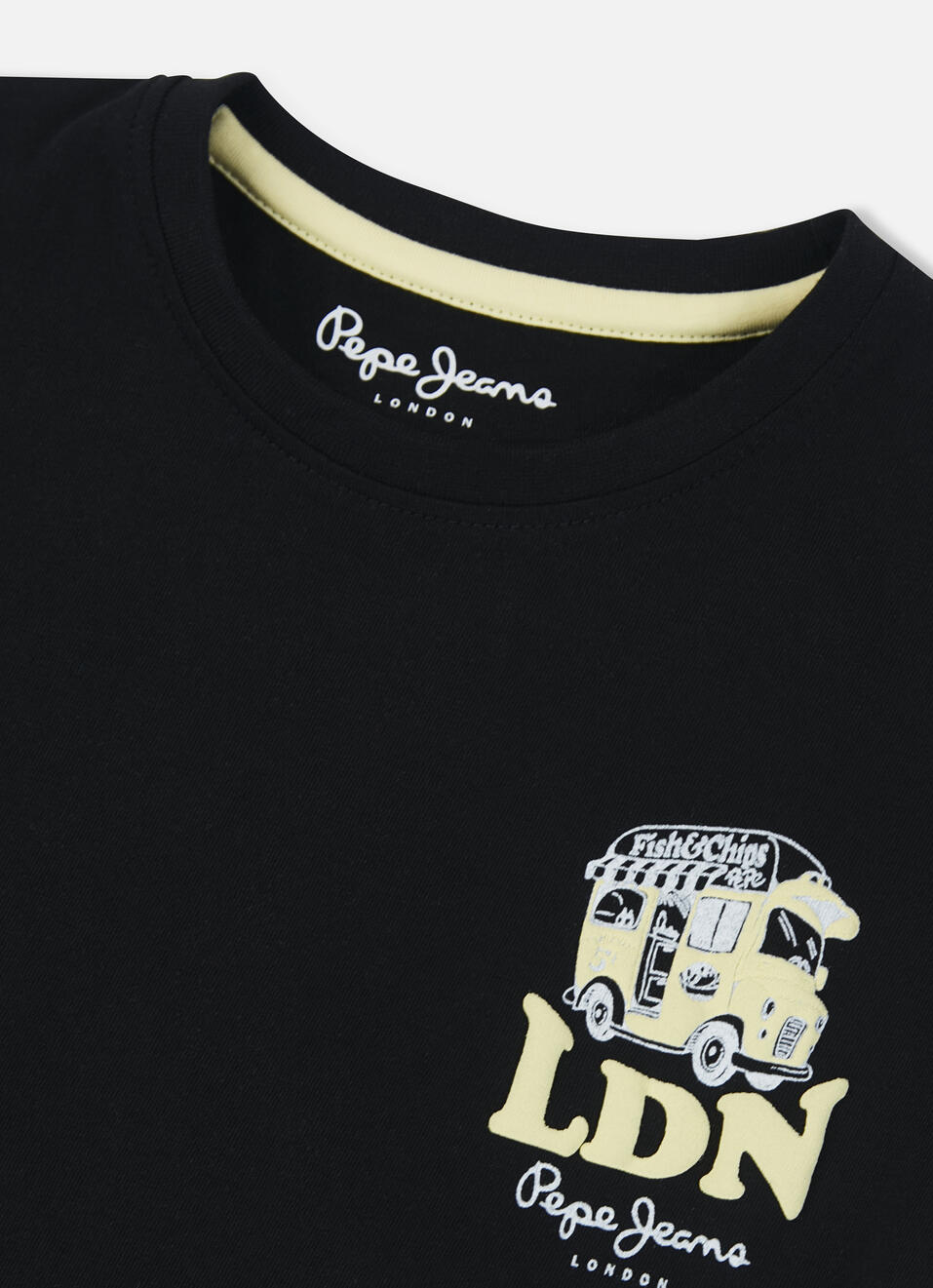Boys Black Back Print Short Sleeve T-shirt, , large image number 2