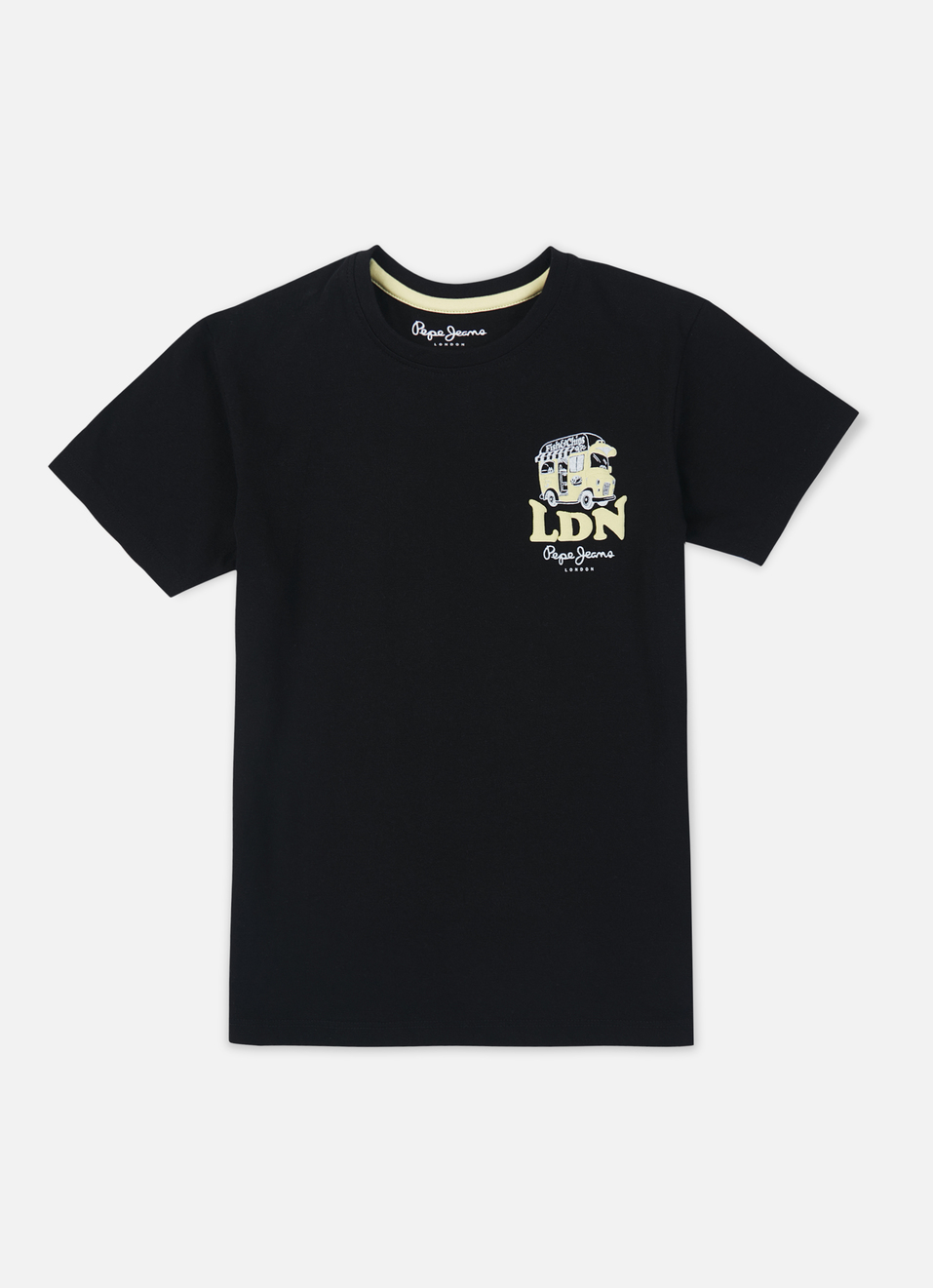 Boys Black Back Print Short Sleeve T-shirt, , large image number 0