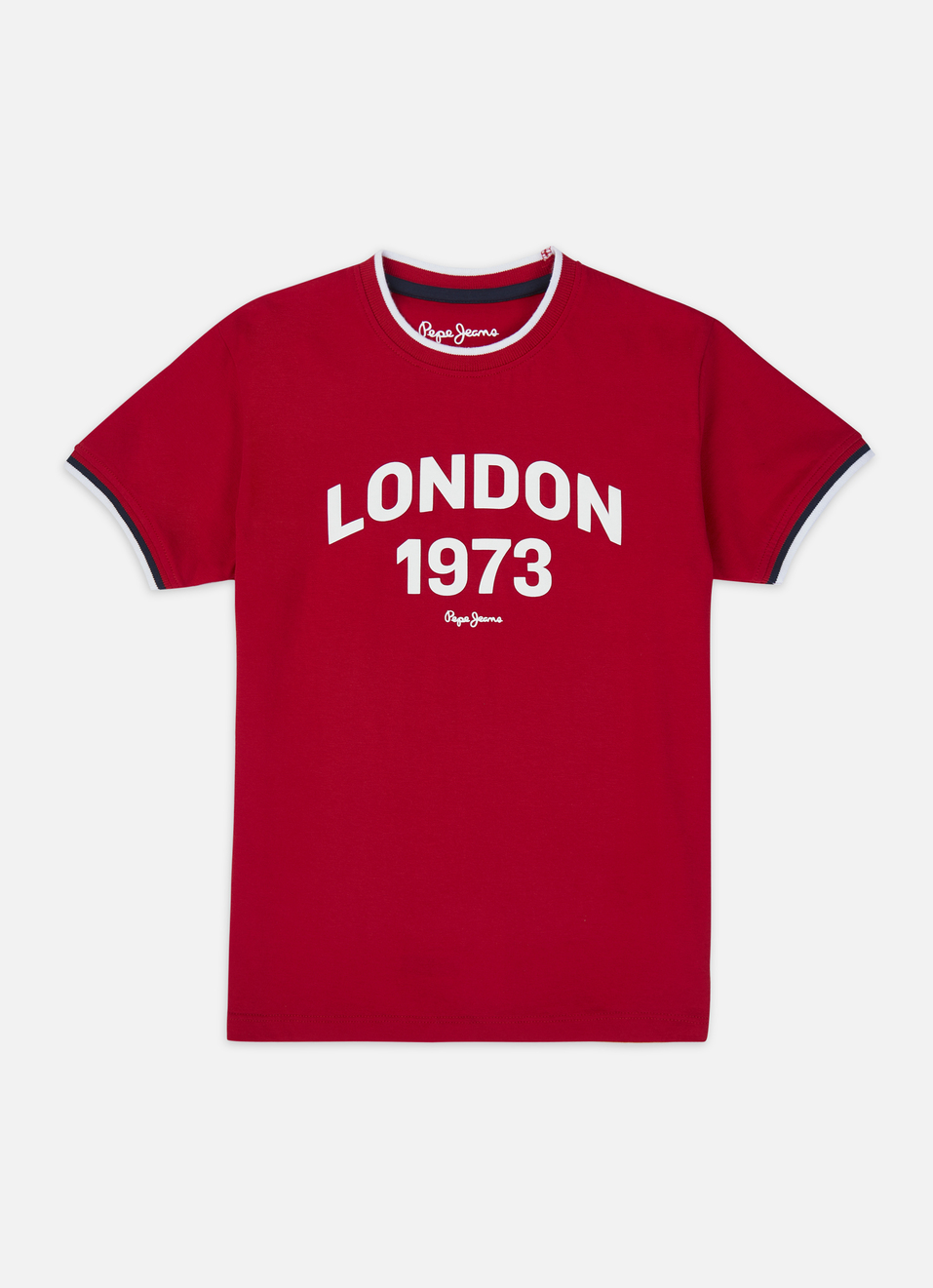 Boys Red Letter Print Short Sleeve T-shirt, , large image number 0