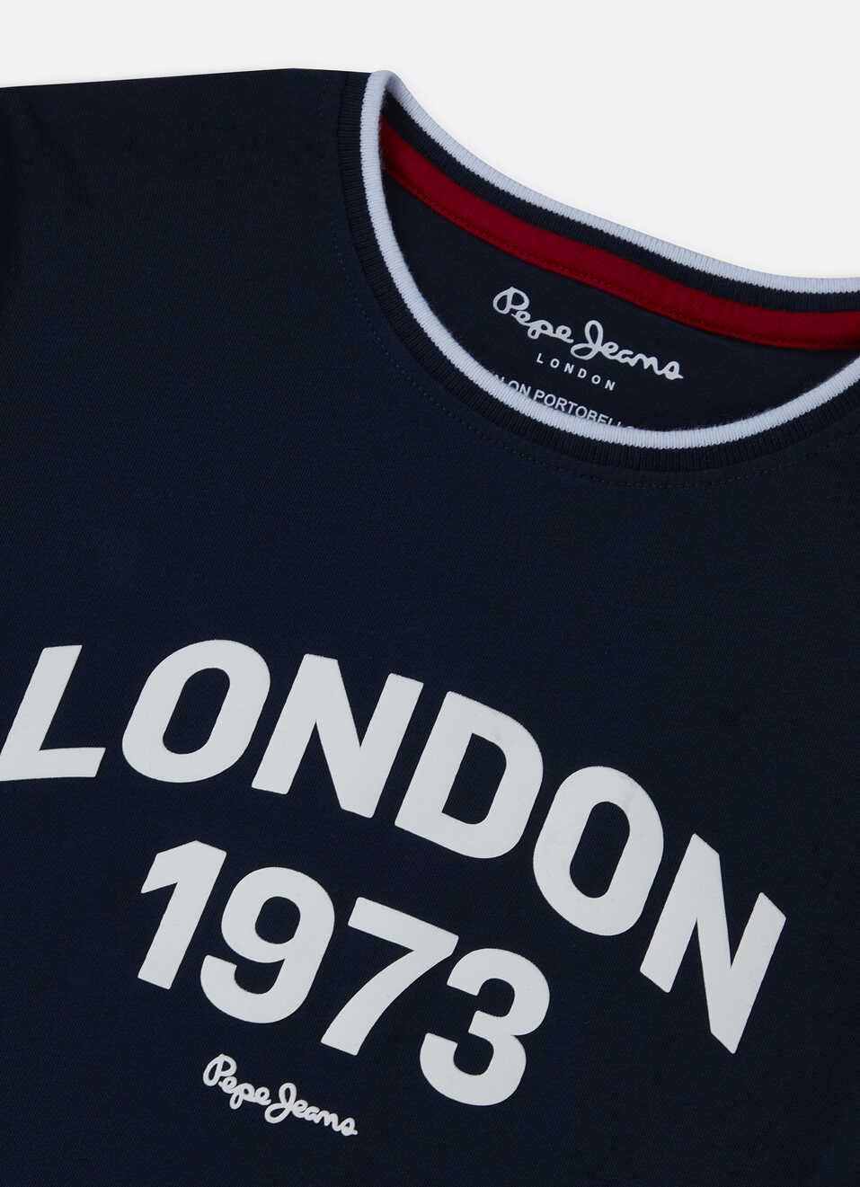 Boys Navy Letter Print Short Sleeve T-shirt, , large image number 2