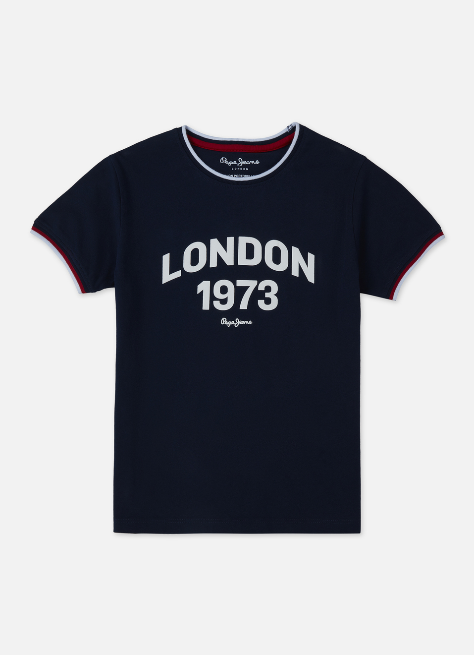 Boys Navy Letter Print Short Sleeve T-shirt, , large image number 0