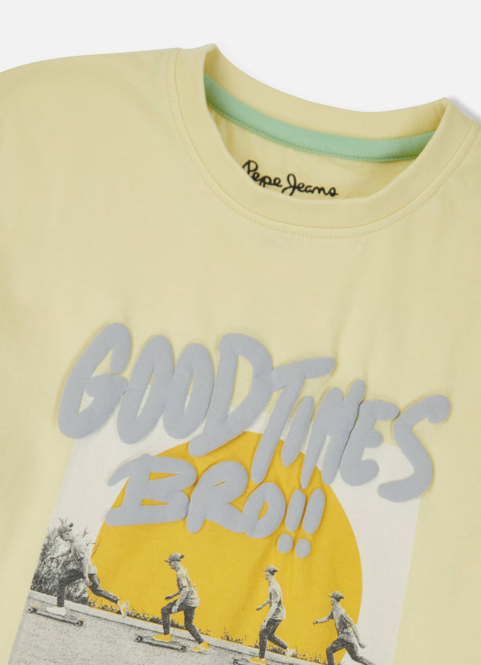 Boys Yellow Graphic Print Short Sleeve T-shirt, , large image number 2