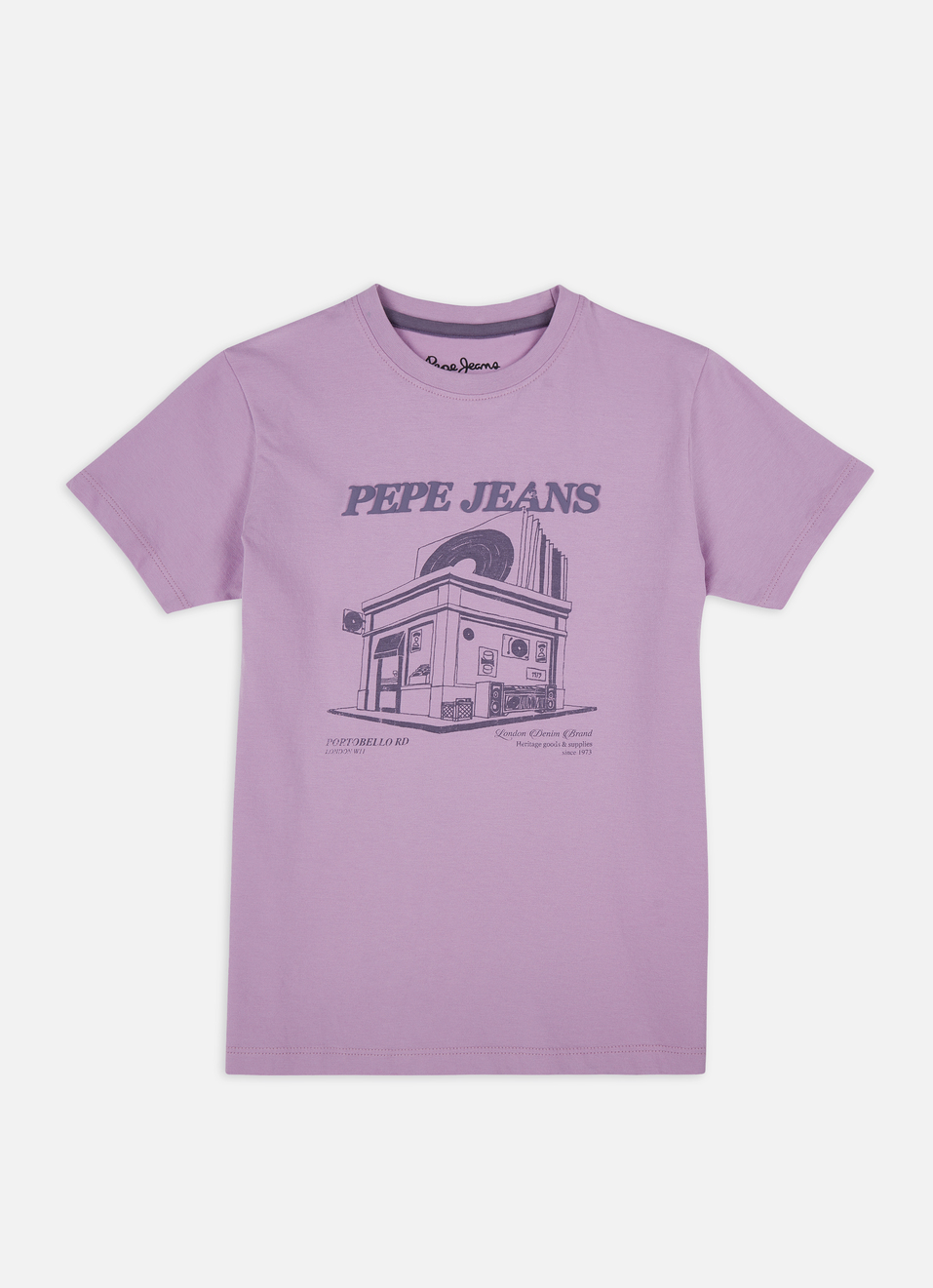 Boys Purple Graphic Print Short Sleeve T-shirt, , large image number 0