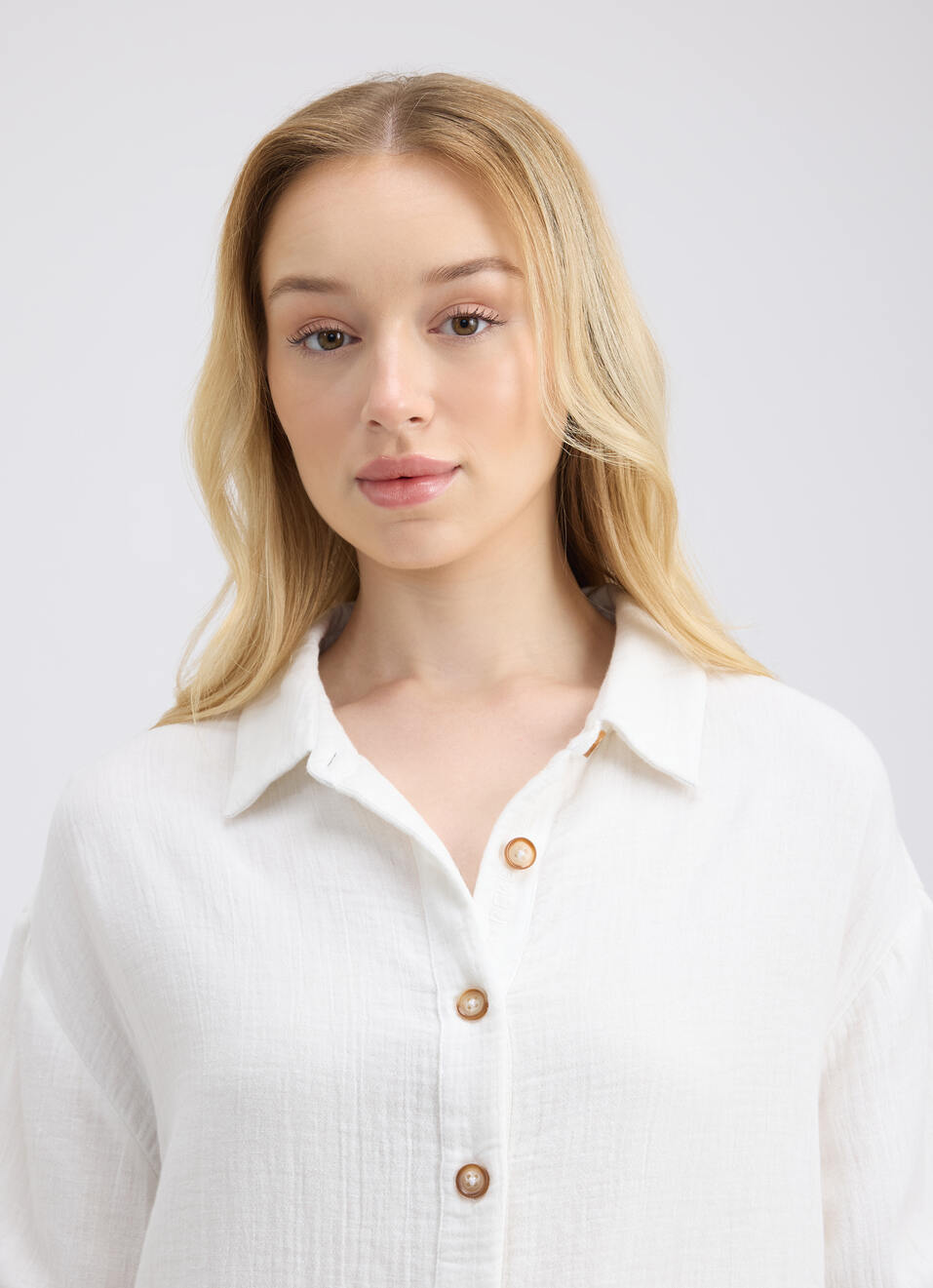 Women White Full Sleeve Oversized Shirt, , large image number 4