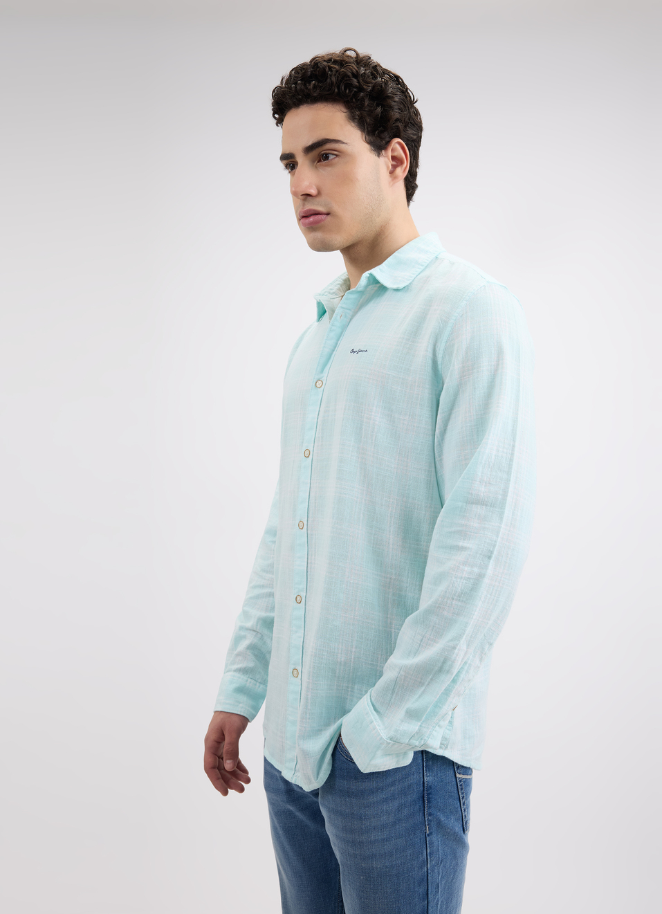 Men Blue Check Full Sleeve Shirt, , large image number 3