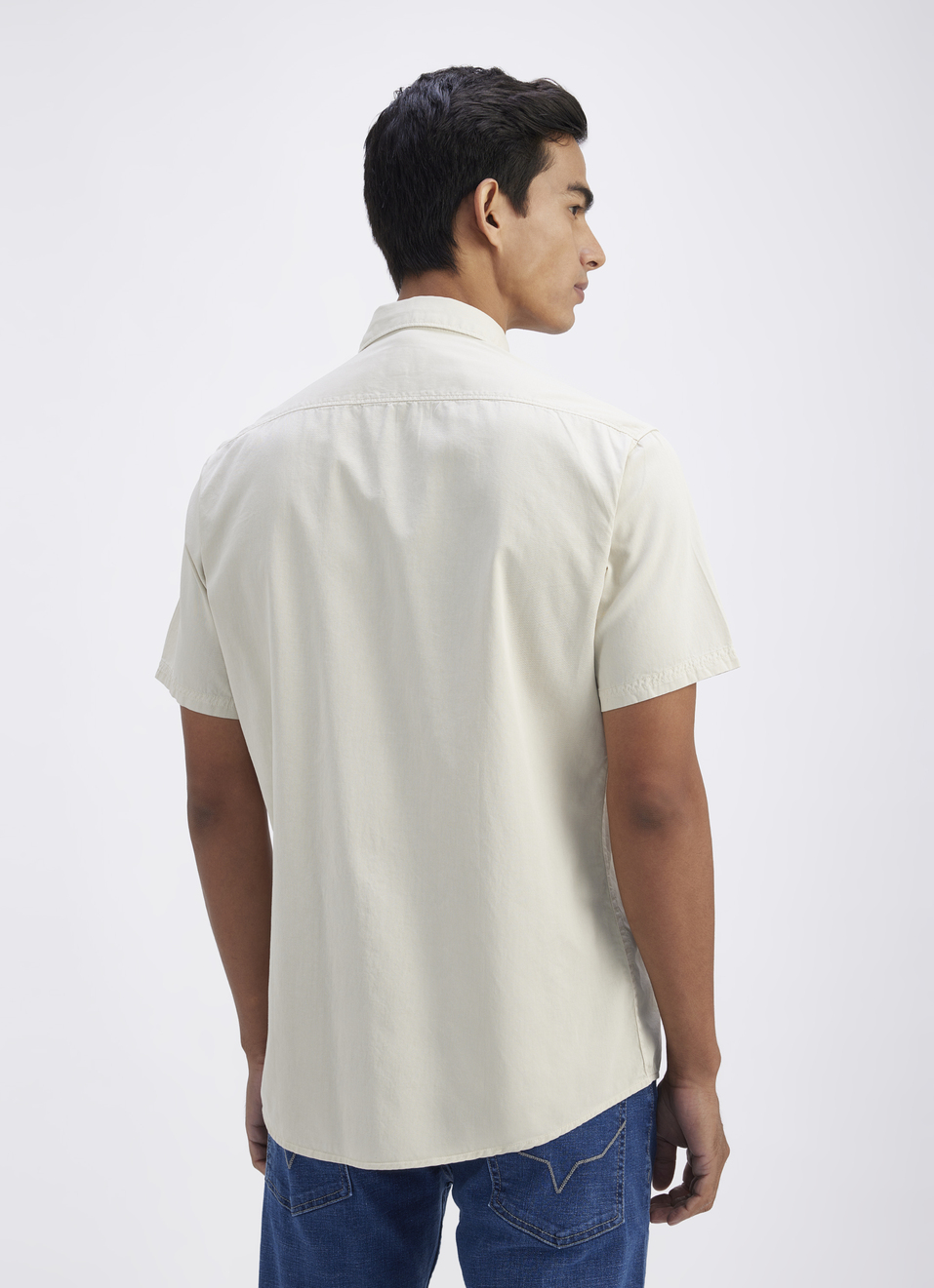 Men Beige Overdyed Double Pocket Short Sleeve Shirt, , large image number 3