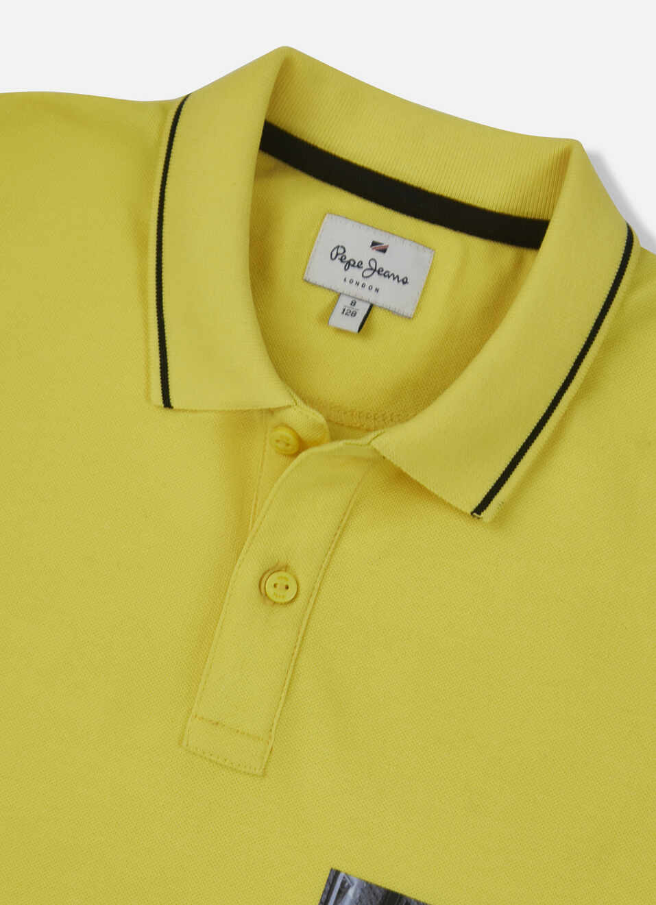 Boys Yellow Graphic Print Short Sleeve Polo, , large image number 2