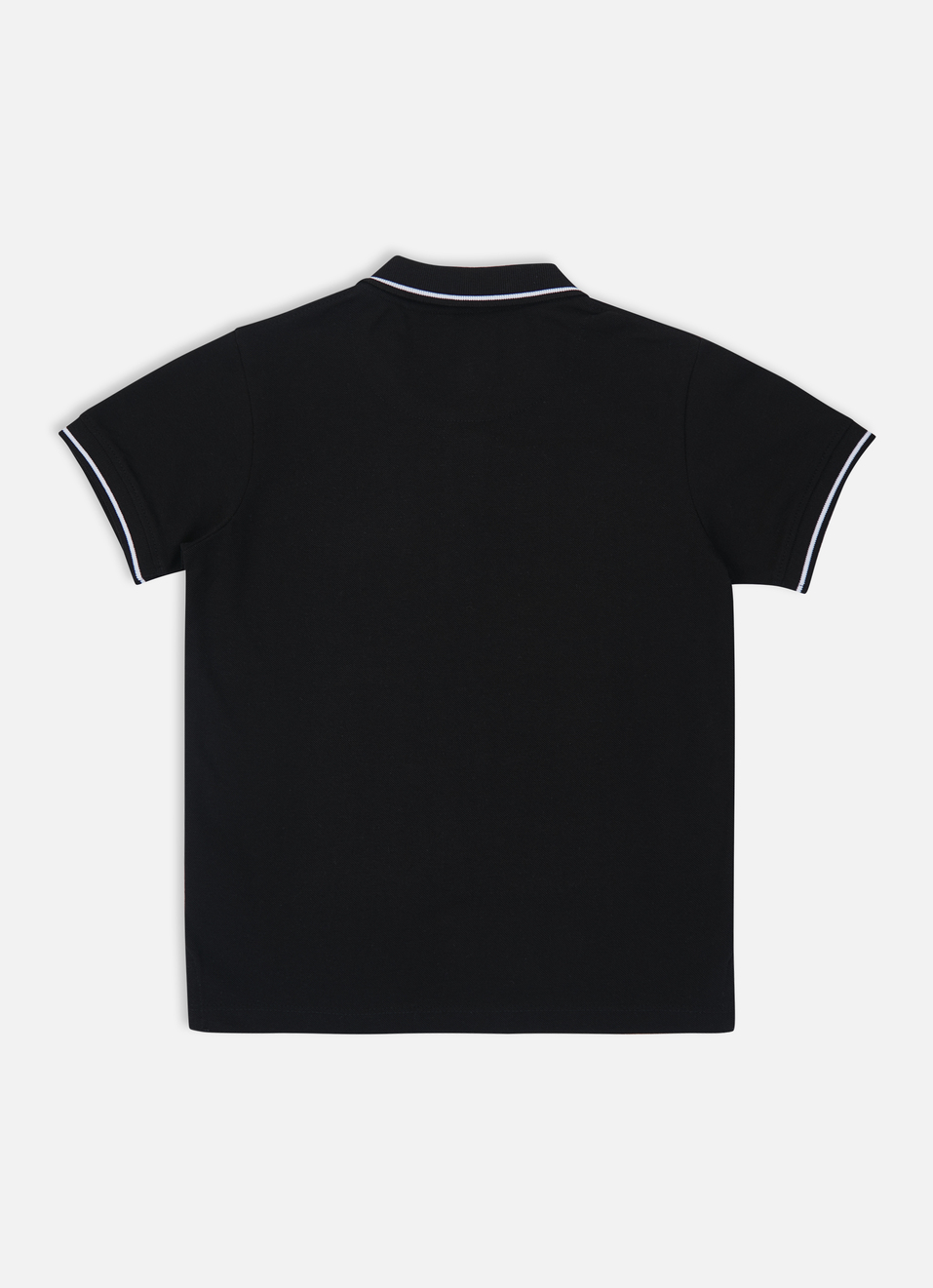 Boys Black Photographic Print Short Sleeve Polo, , large image number 1
