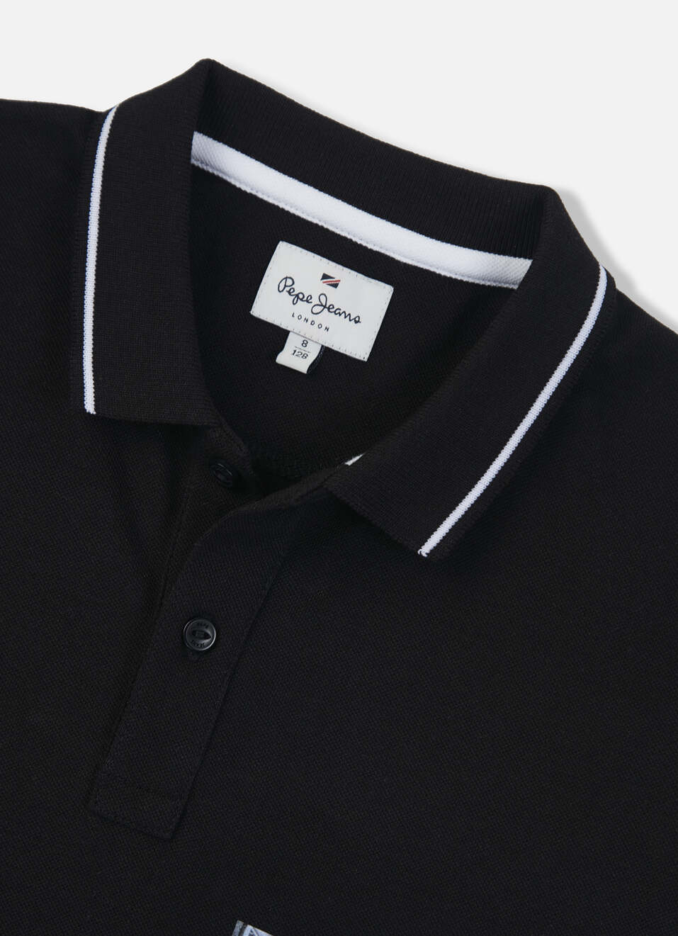 Boys Black Photographic Print Short Sleeve Polo, , large image number 2