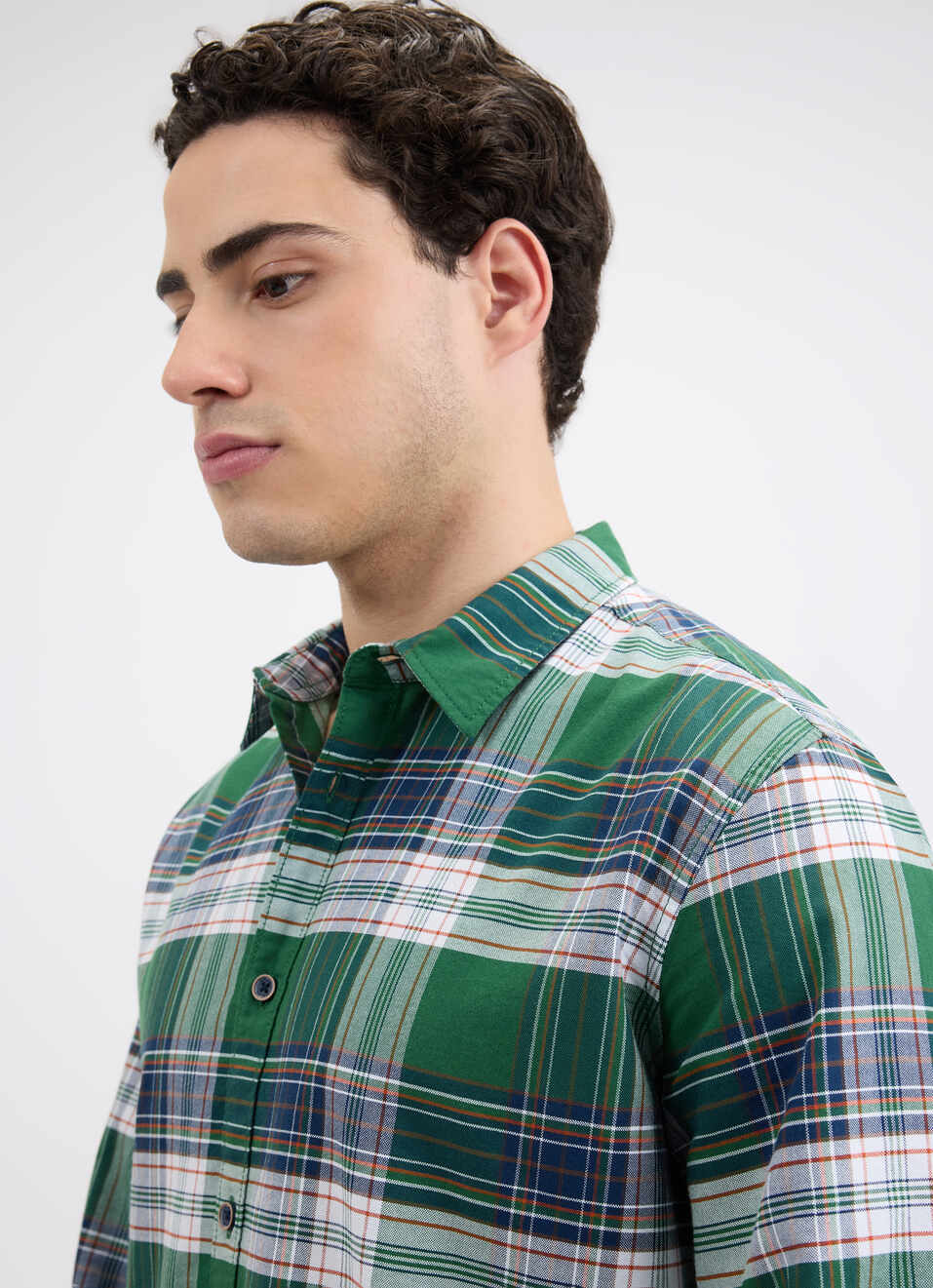 Men Green Check Full Sleeve Shirt, , large image number 4