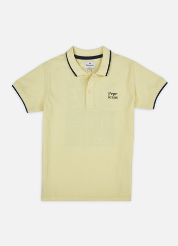 Boys Yellow Graphic Print Short Sleeve Polo