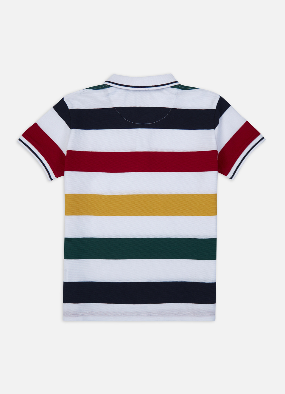 Boys Red Engineered Horizontal Stripe Polo, , large image number 1