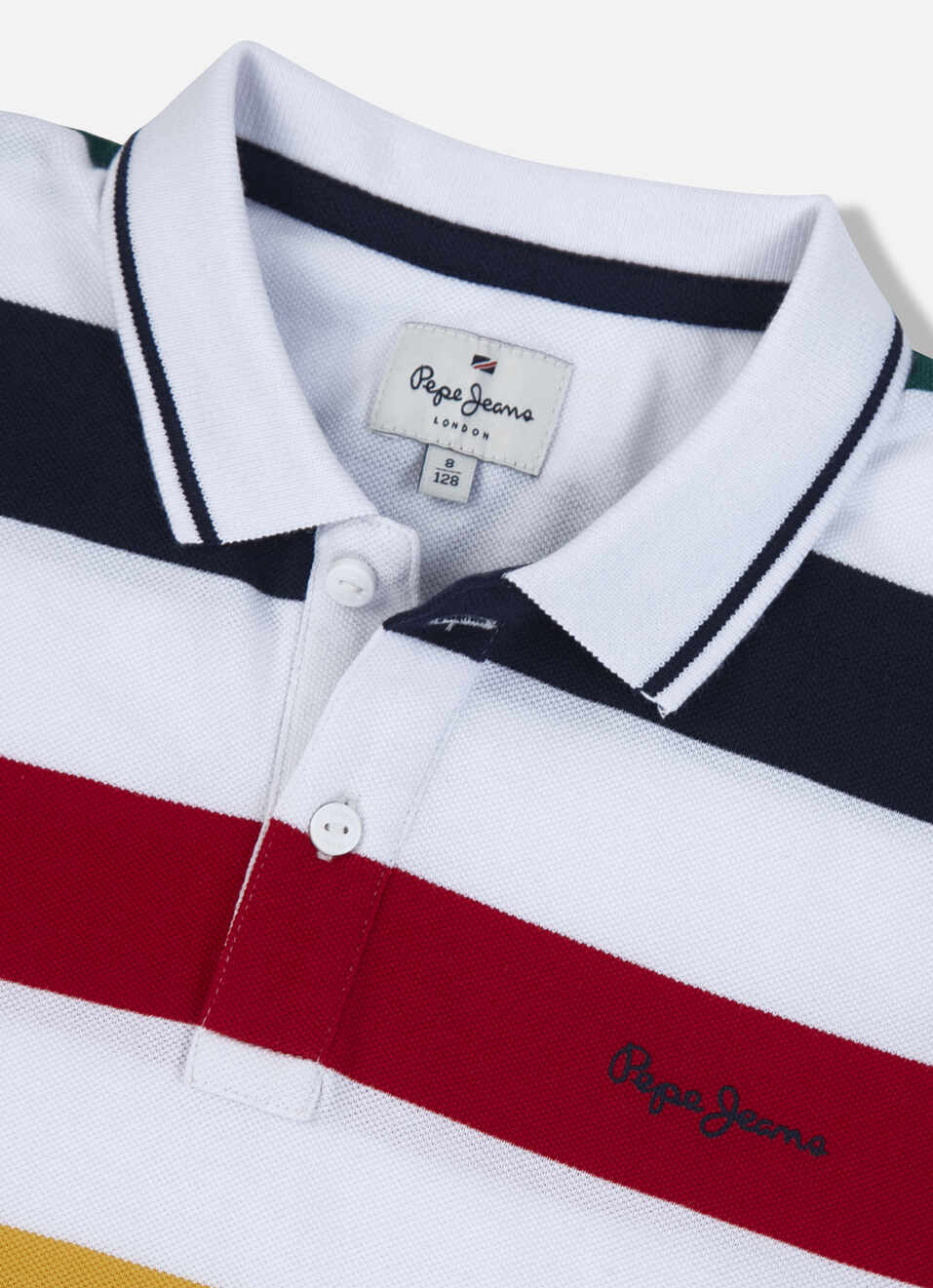Boys Red Engineered Horizontal Stripe Polo, , large image number 2